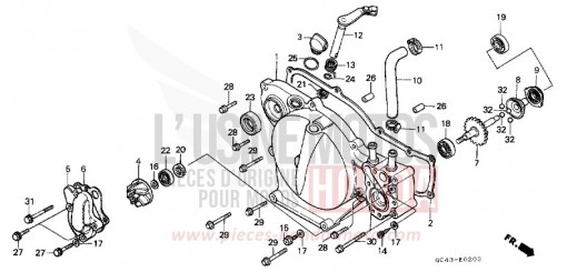 RIGHT CRANKCASE COVER CR80RH de 1987